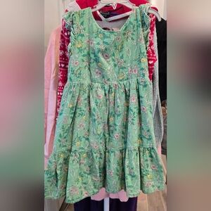 Cat & Jack Green Floral Kids Dress